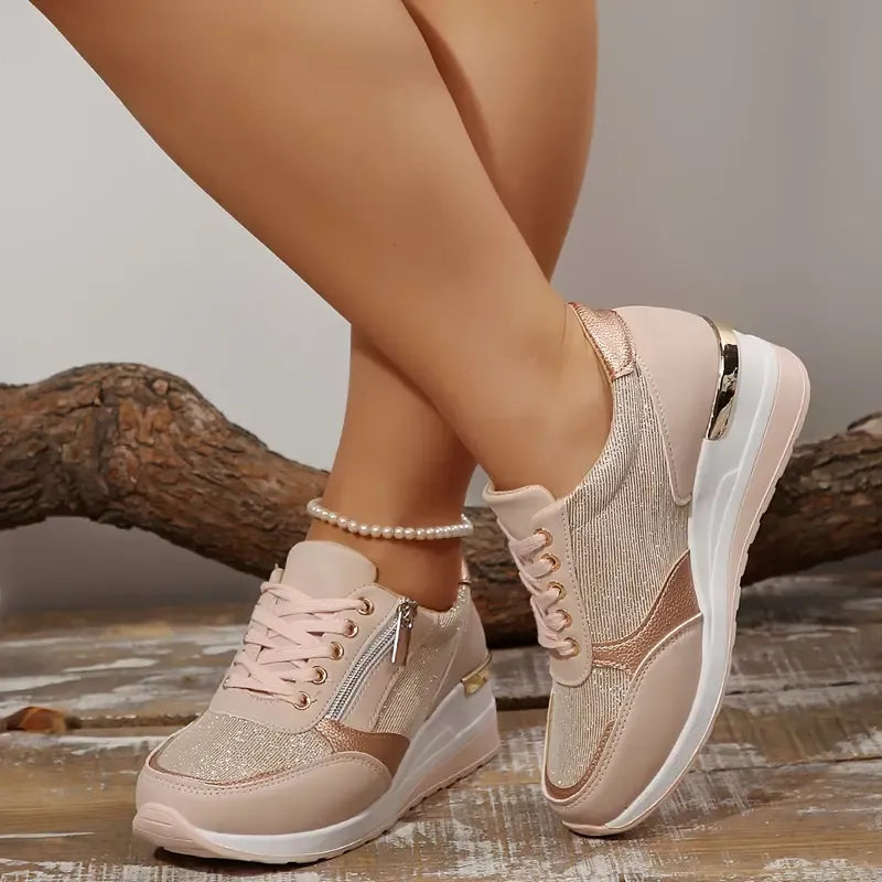 Serafina™ | Sneakers Ortopediche con Lacci e Zip Laterale