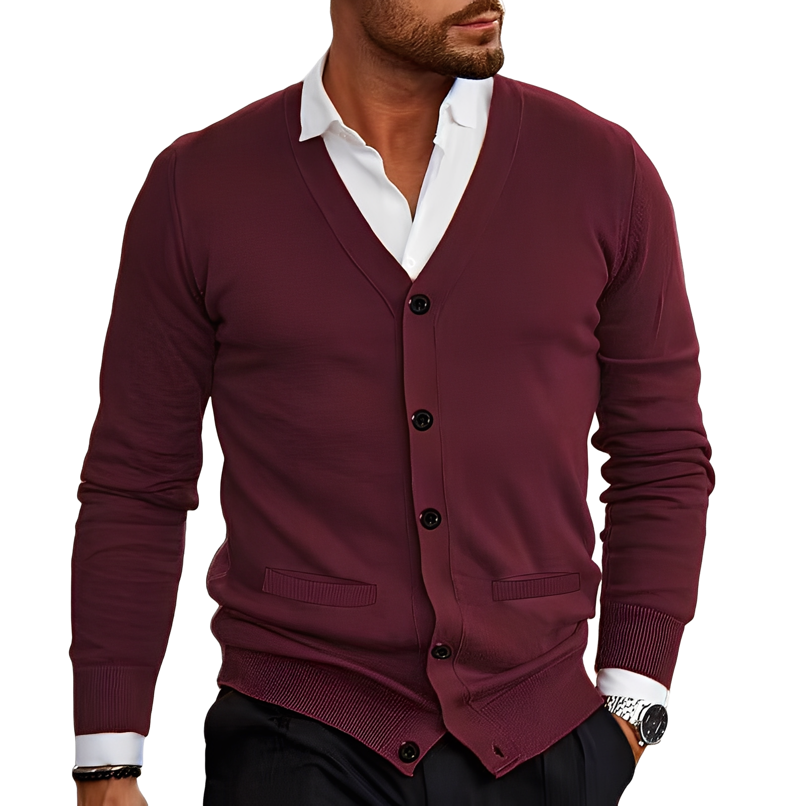 Terrell - Cardigan casual con tasche per uomini
