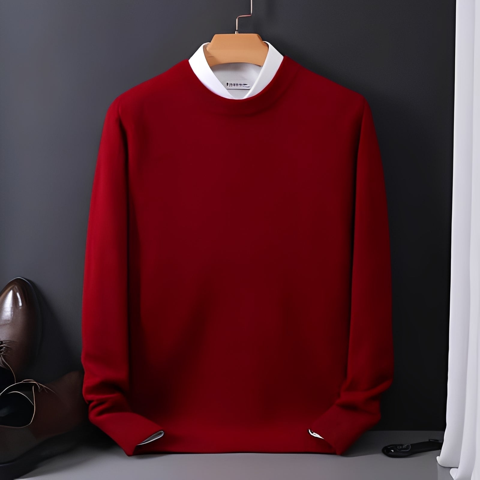 Esmund - Maglione casual in cashmere a vestibilità ampia per uomo