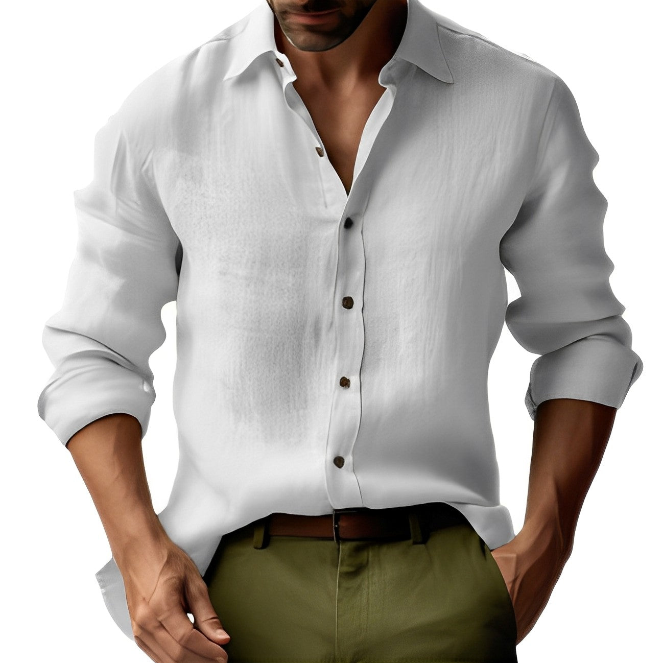 Emile - Classico, semplice camicia di lino per uomo