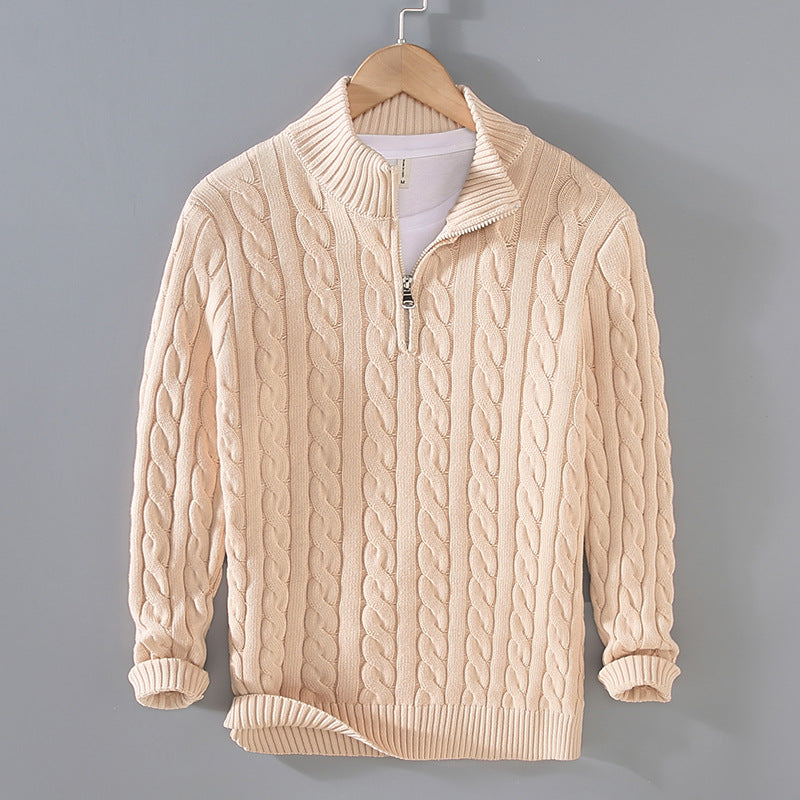 Benson - Maglione in cashmere casual con zip per uomo