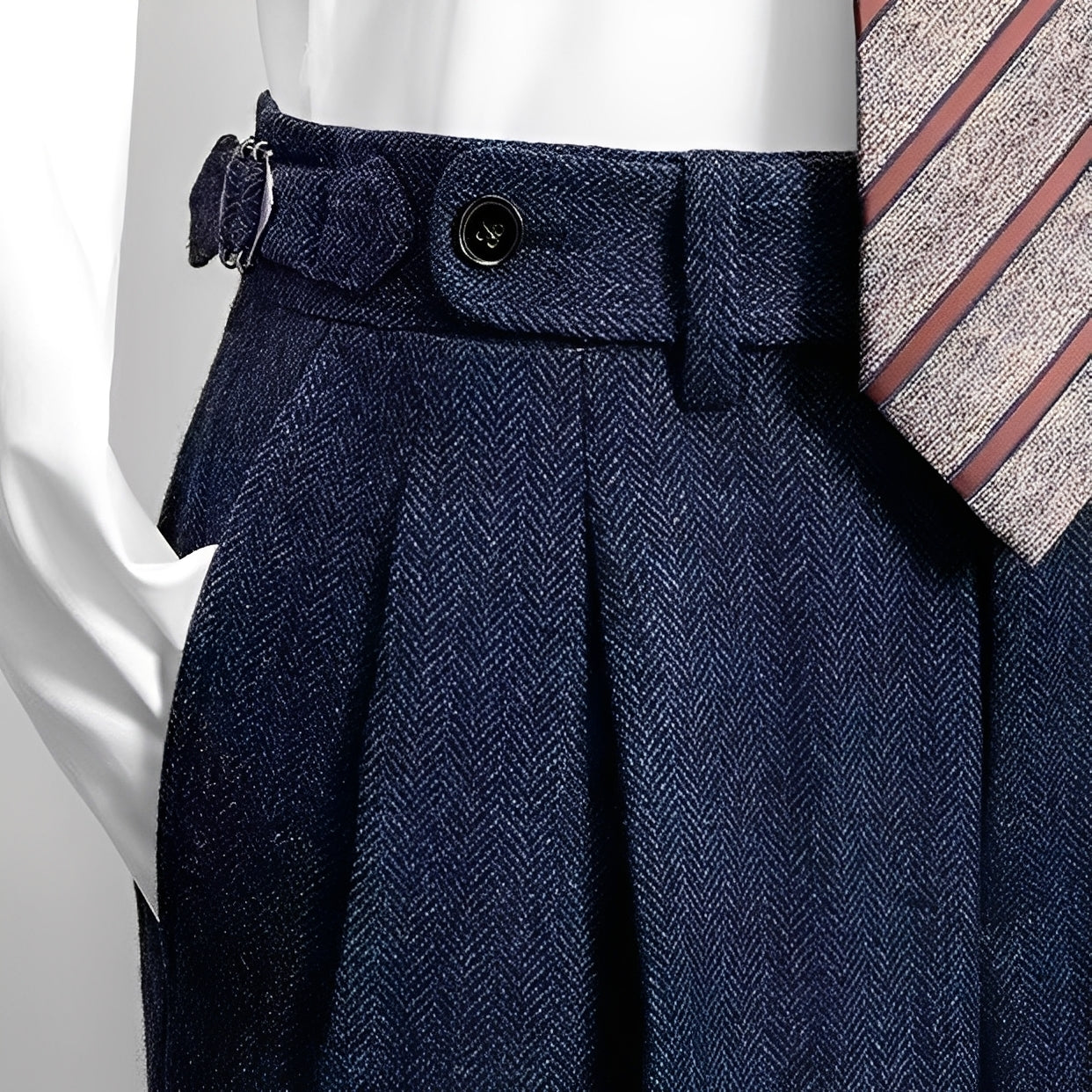 Osbert - Pantaloni casual in tweed di lana per uomo