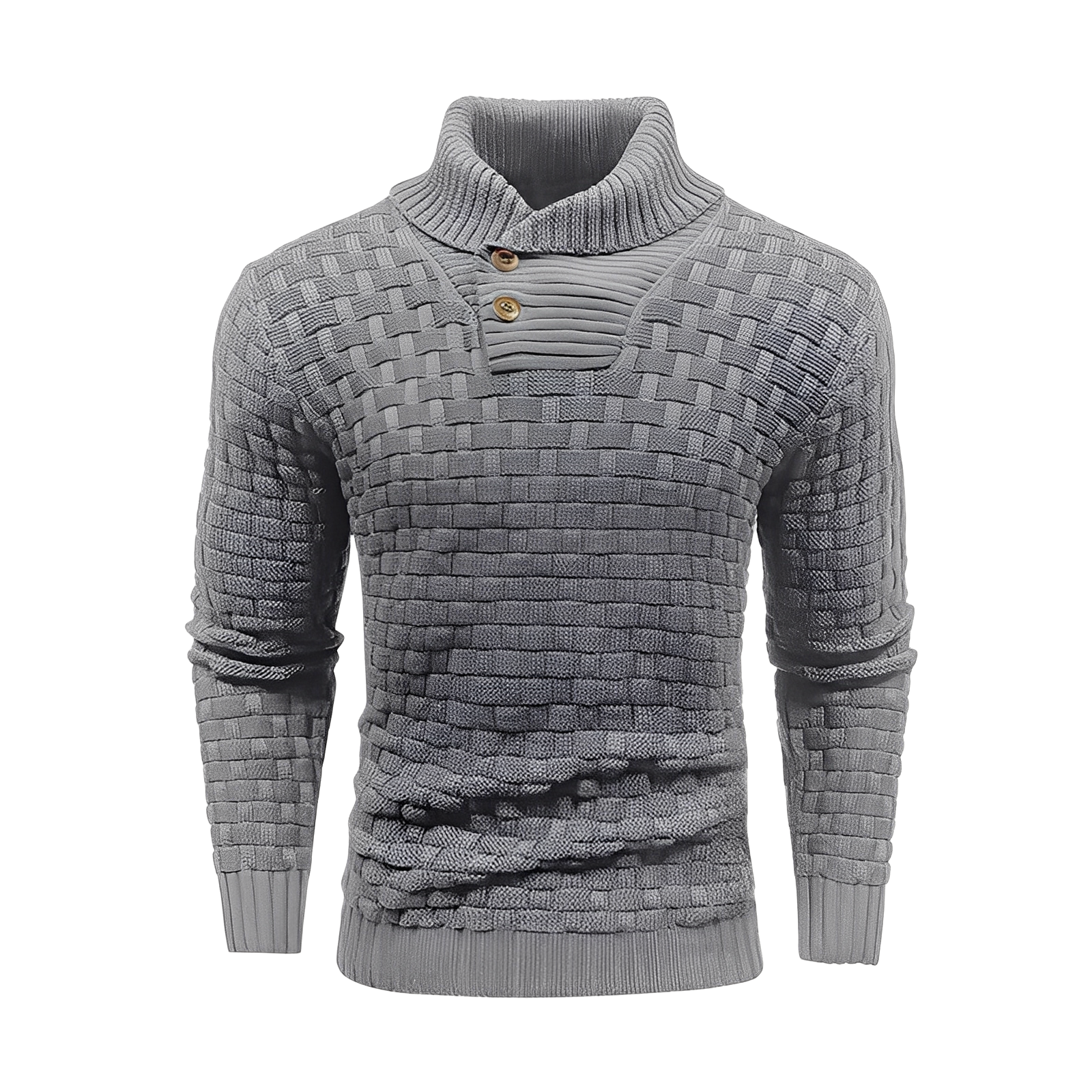 Branson - Maglione casual a maglia con collo alto per uomo