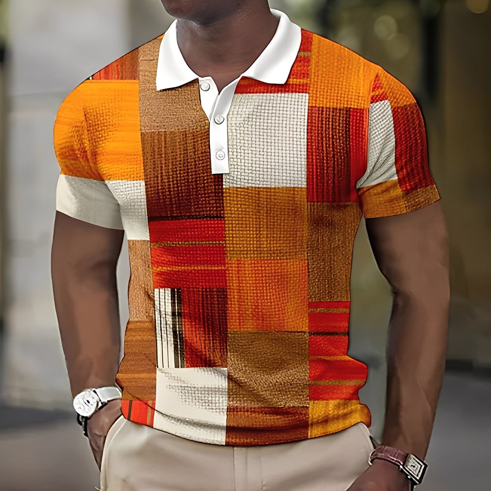 Reginald - Elegante polo multicolore per uomo