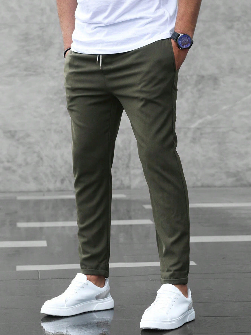 Allan - Casual, stretto pantaloni elastici con coulisse per uomini