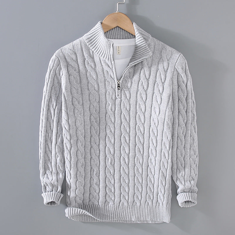 Benson - Maglione in cashmere casual con zip per uomo