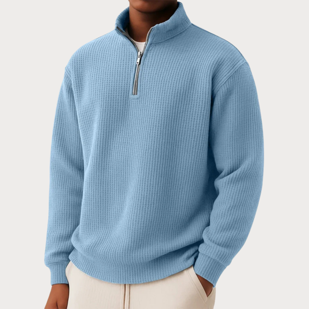 SILVORO | Maglione a Maglia Senza Tempo con Mezzo Zip