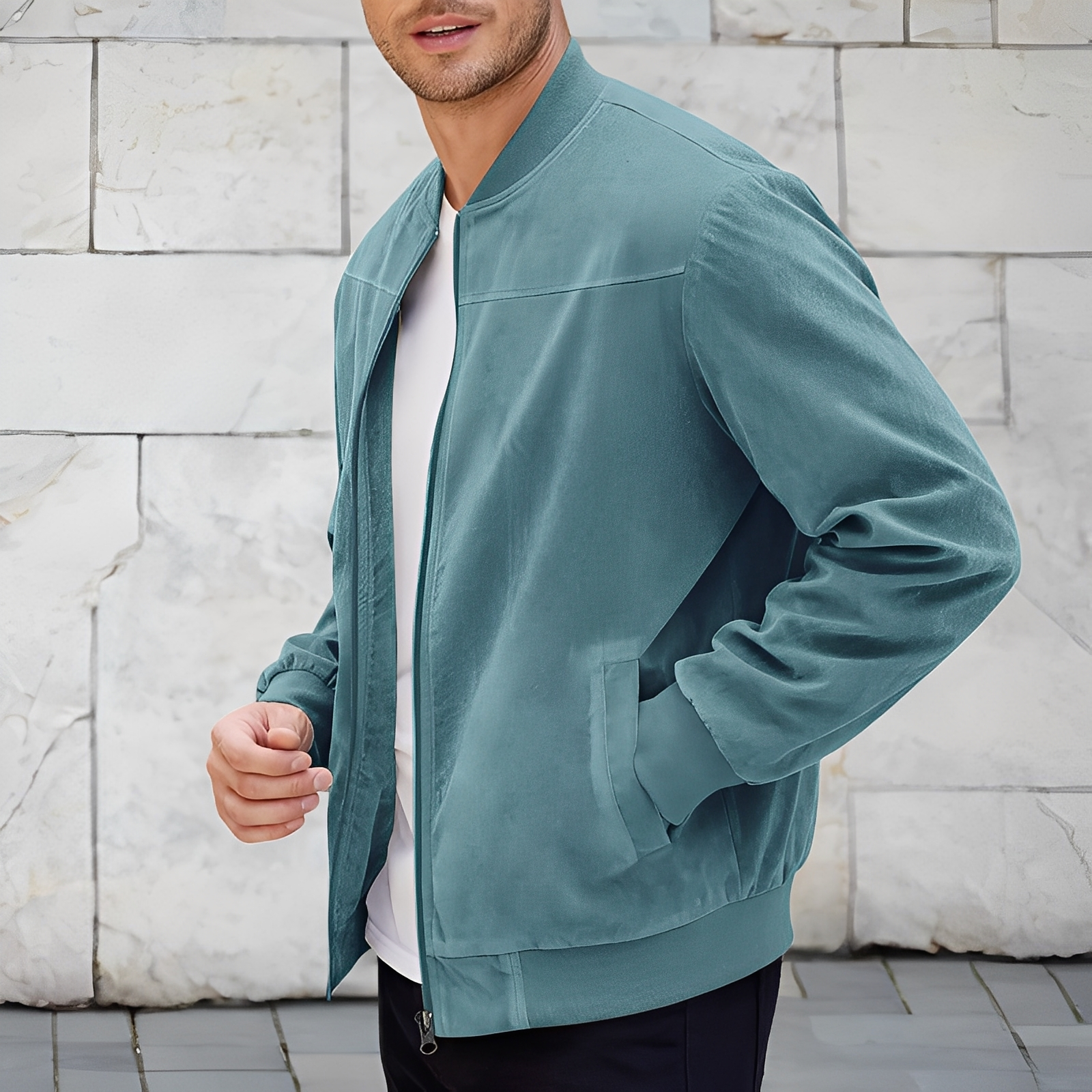 Easton - Classica, elegante giacca in pelle scamosciata per uomini
