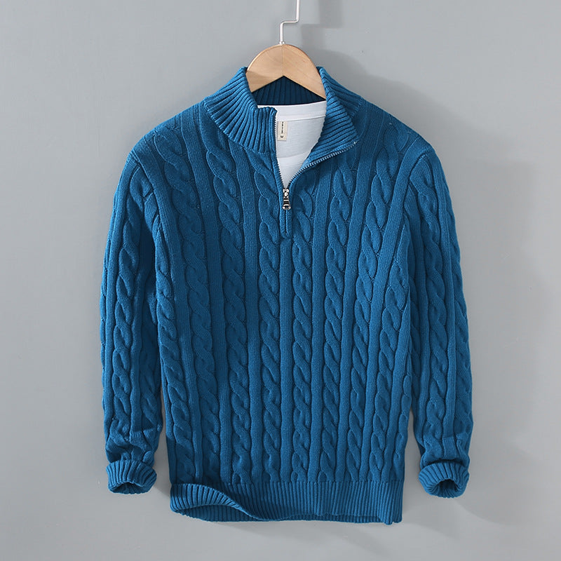 Jerald - Maglione casual con mezza zip per uomo