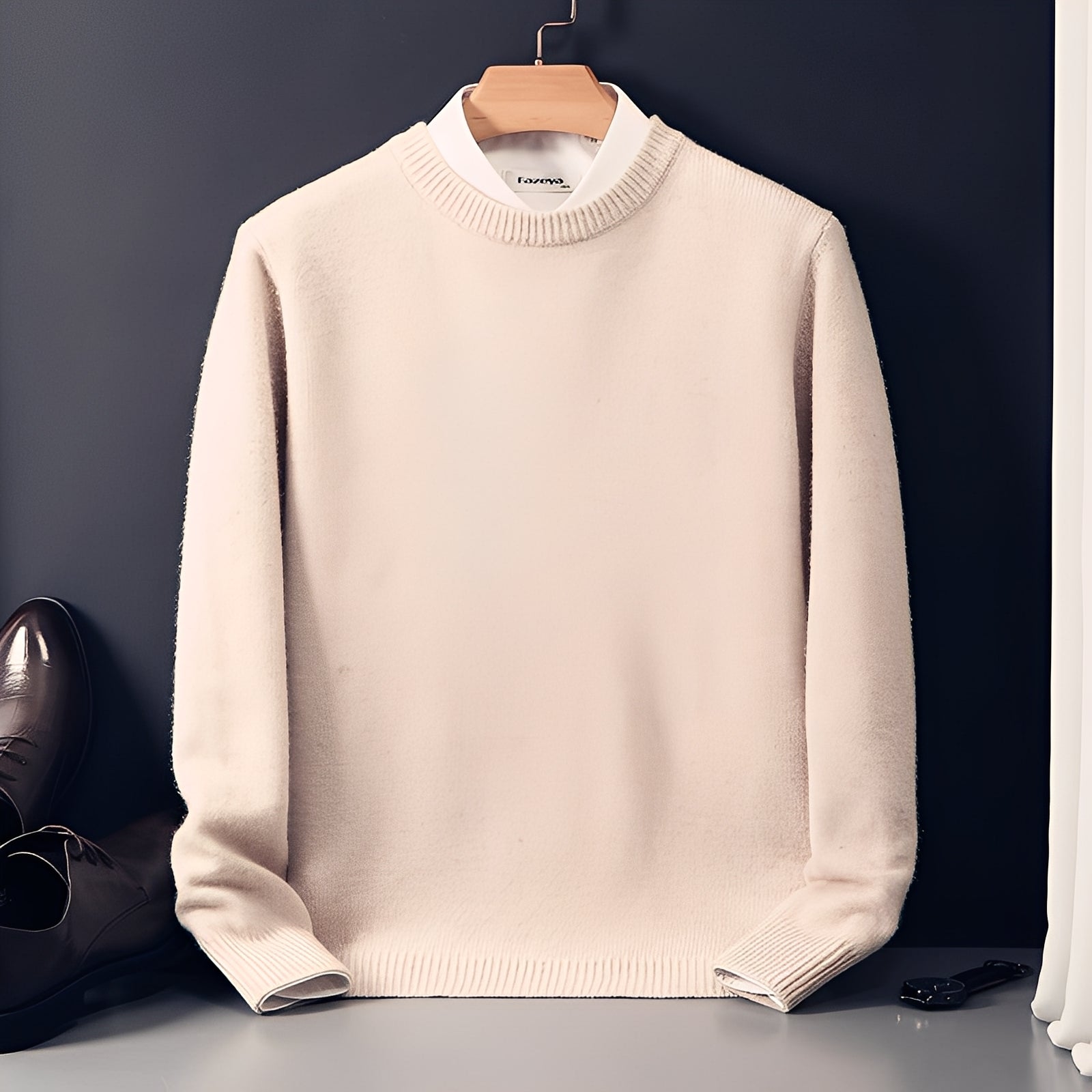 Esmund - Maglione casual in cashmere a vestibilità ampia per uomo