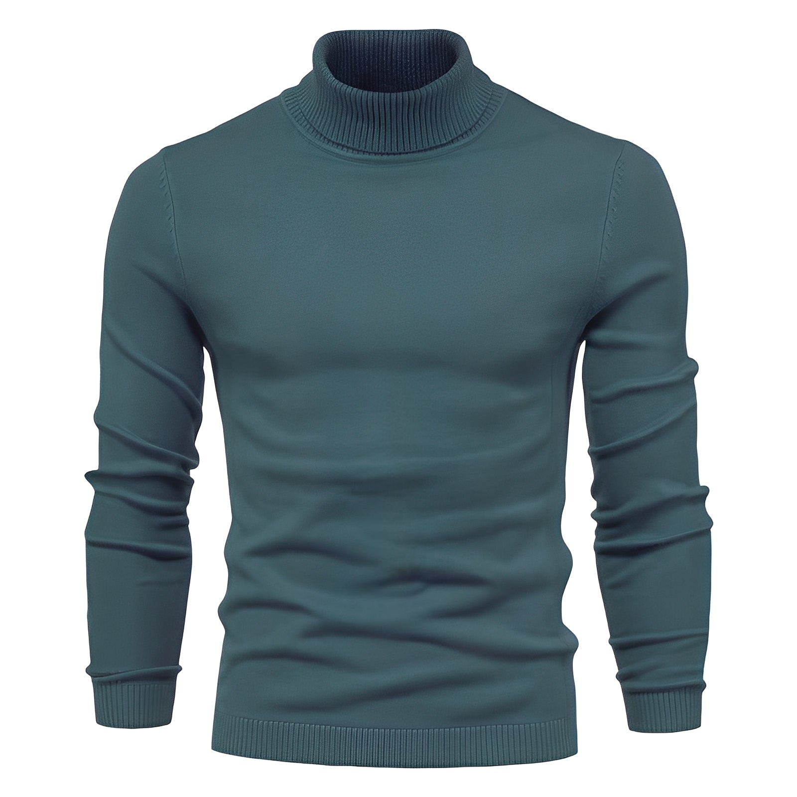 Evans - Maglione a collo alto sottile e sobrio per uomo