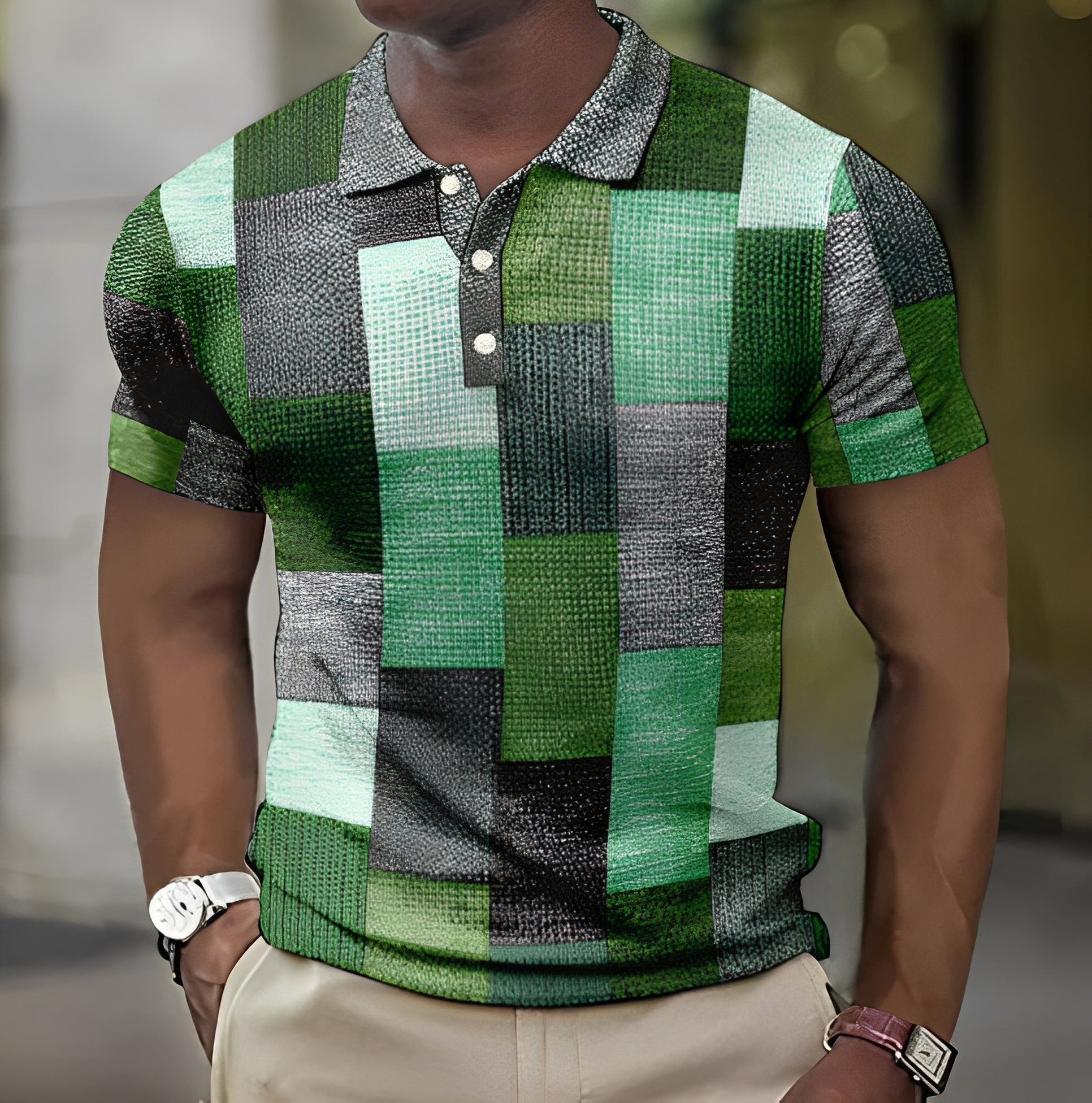 Reginald - Elegante polo multicolore per uomo