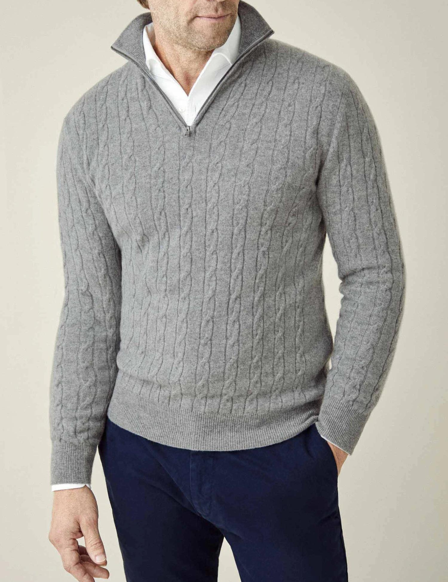 Zephyr - Maglione a trecce con zip