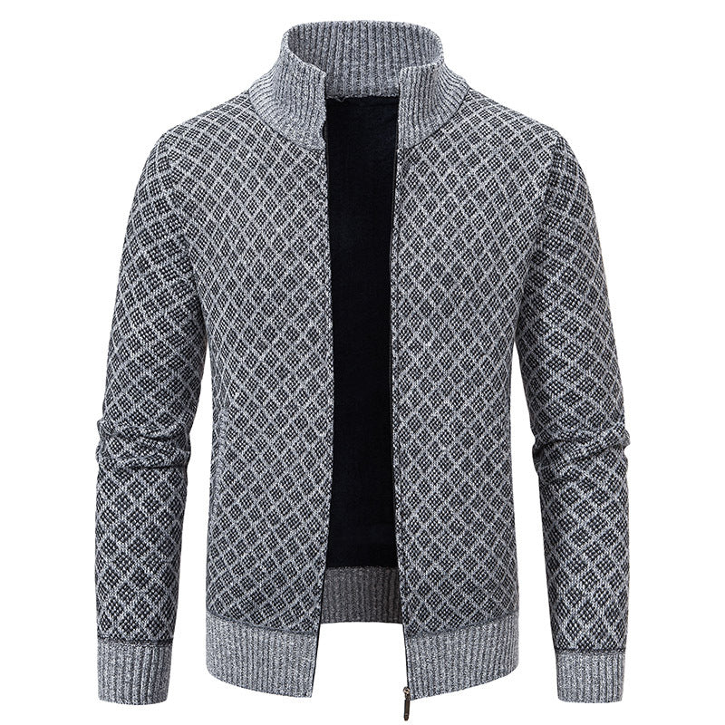 Dwaine - Giacca casual a quadri con collo alto per uomini