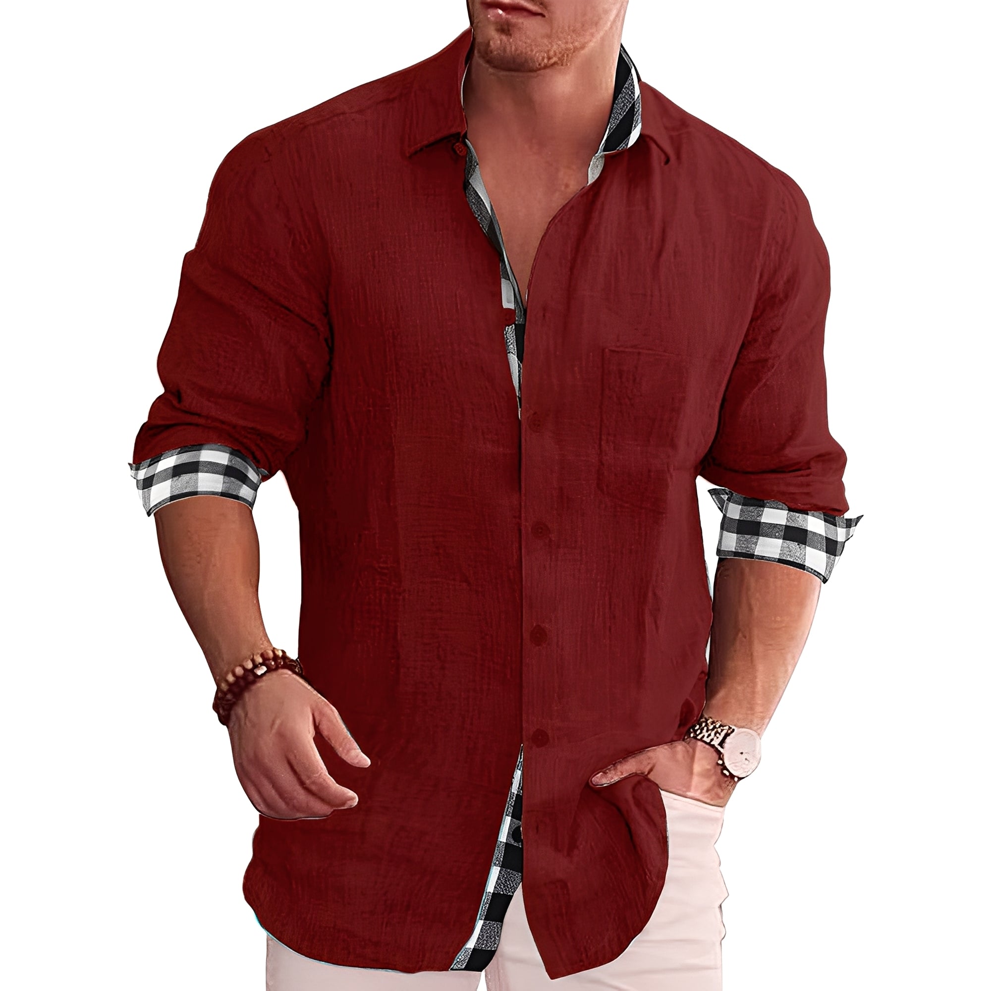 Ronald - Camicia casual a quadri per uomo
