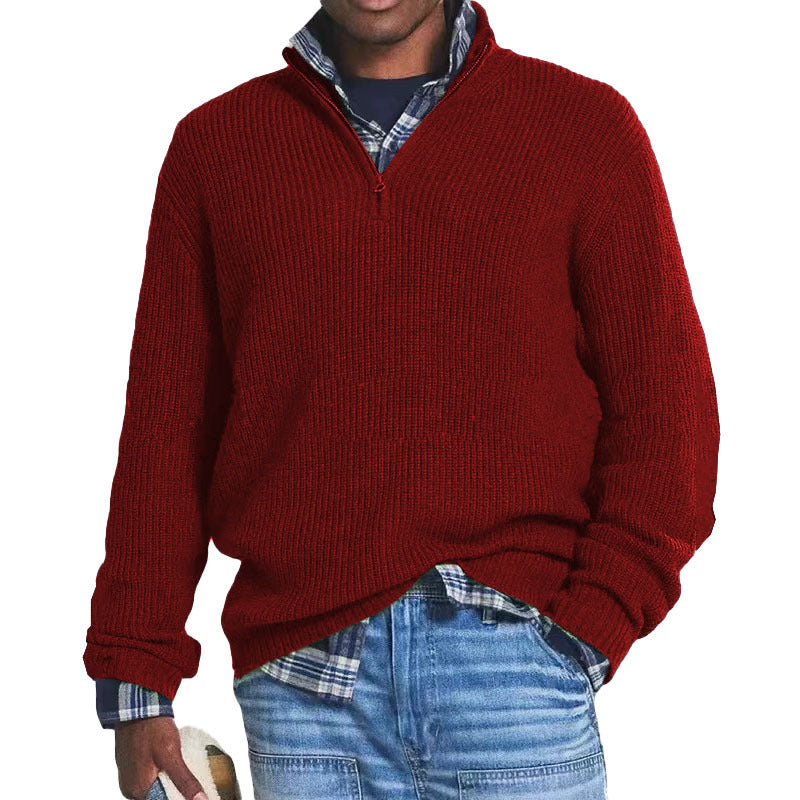 Charlton - Maglione casual in cashmere con zip per uomo