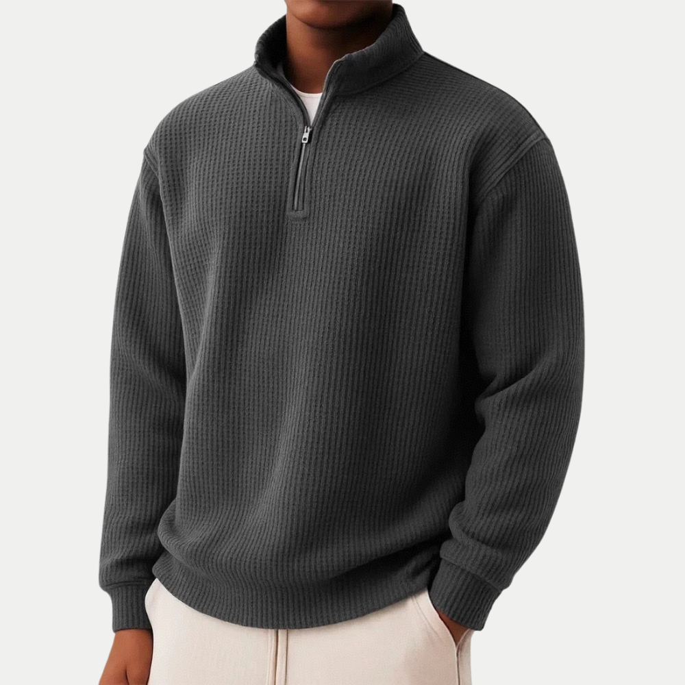 SILVORO | Maglione a Maglia Senza Tempo con Mezzo Zip