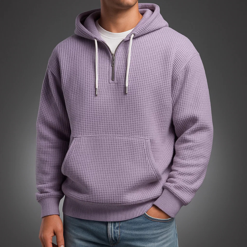 SILVORO | FELPA CON CAPPUCCIO A MAGLIA WAFFLE DA UOMO