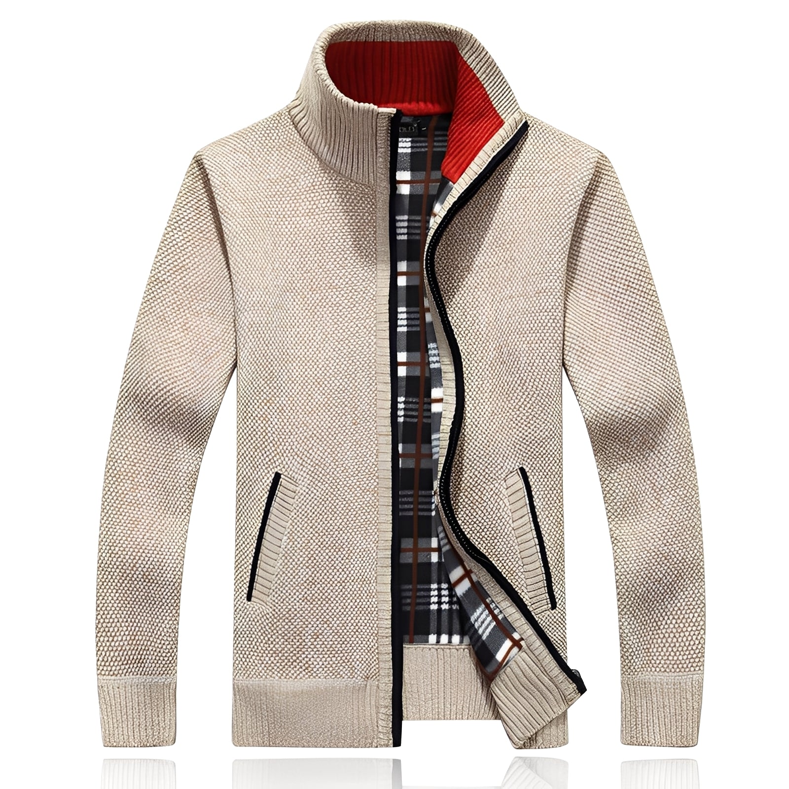 Shaw - Classica Cardigan con Fodera per Uomini
