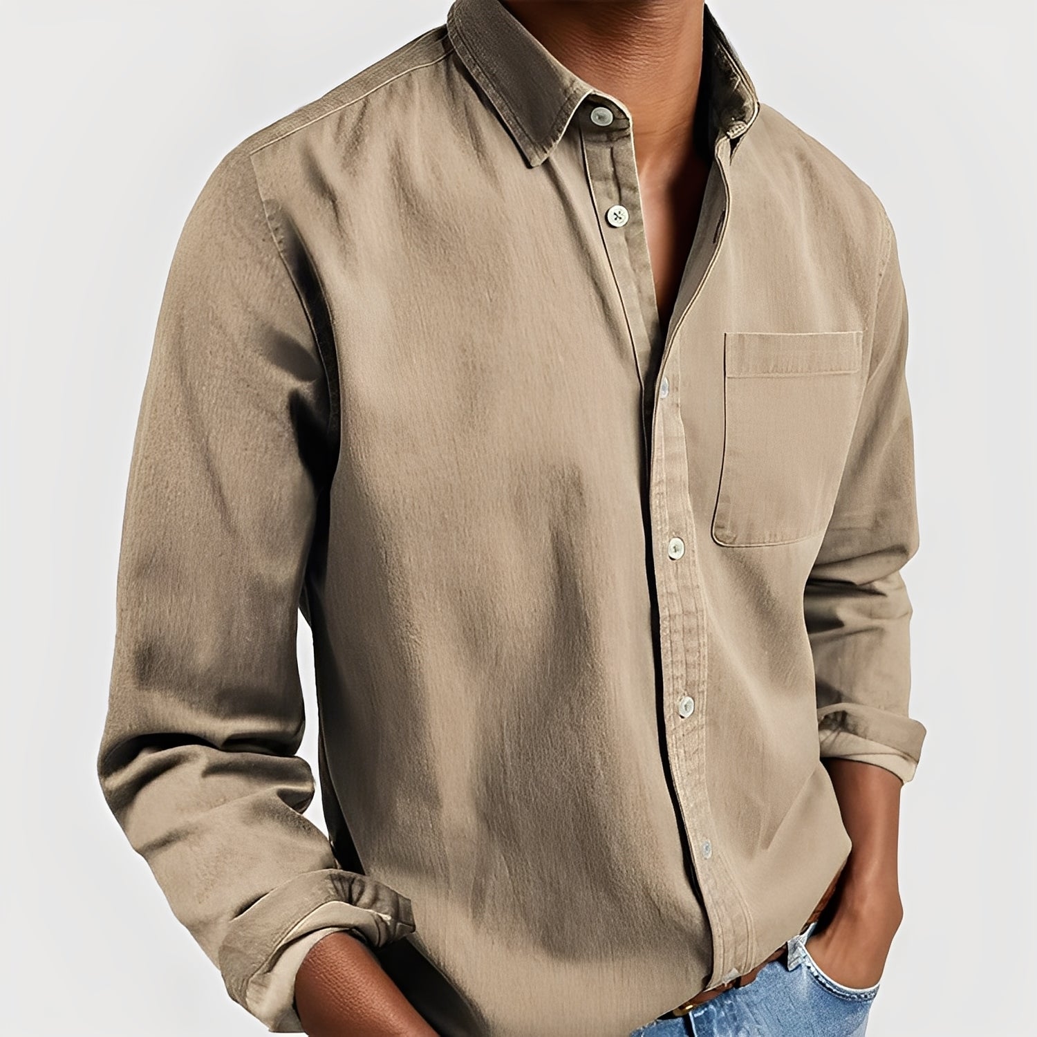 Tanner - Camicia casual con tasca per uomo