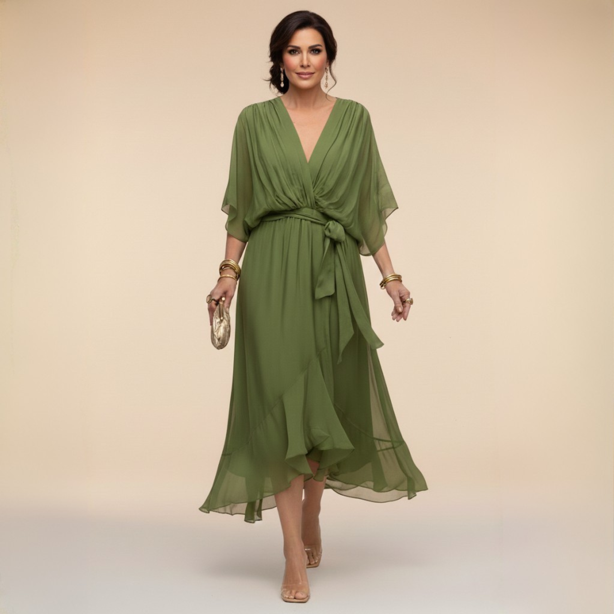 Serena™ | Abito fluido con scollo a V dall’eleganza eterea