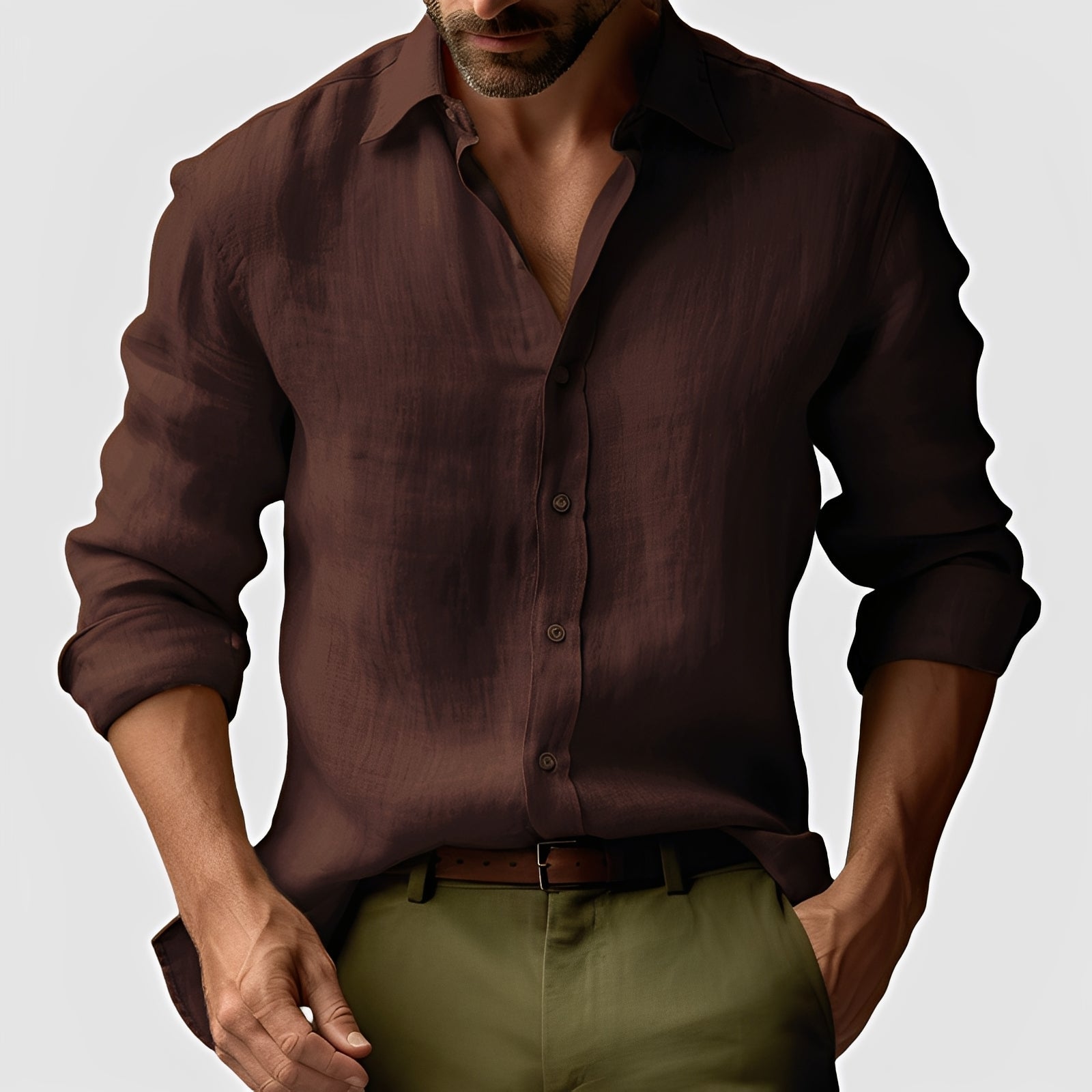 Emile - Classico, semplice camicia di lino per uomo