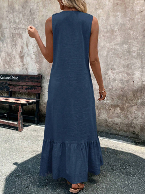 Alba™ | Abito Maxi A-Line con Balze