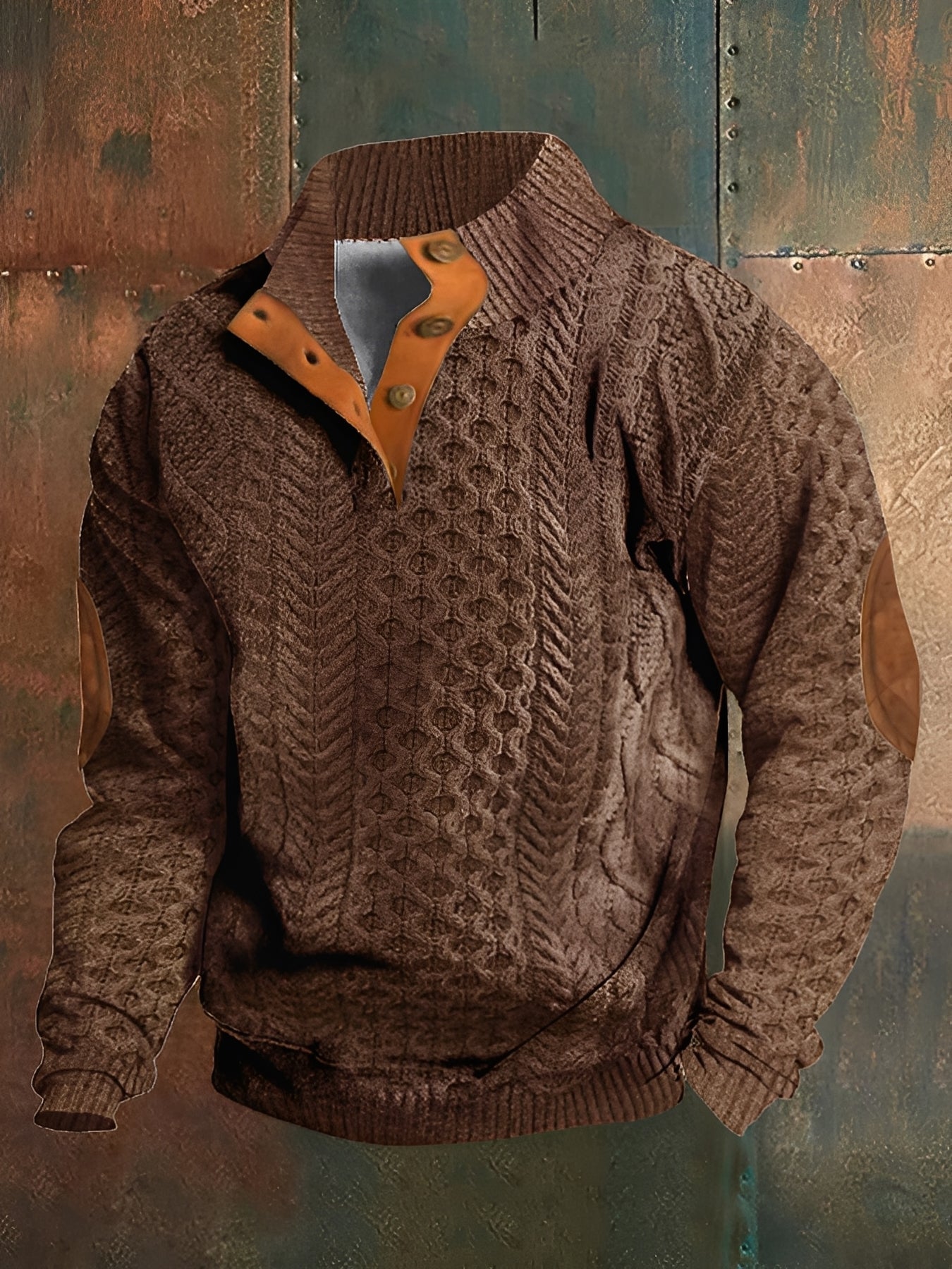Hugh - Maglione retro a collo alto in cashmere per uomo