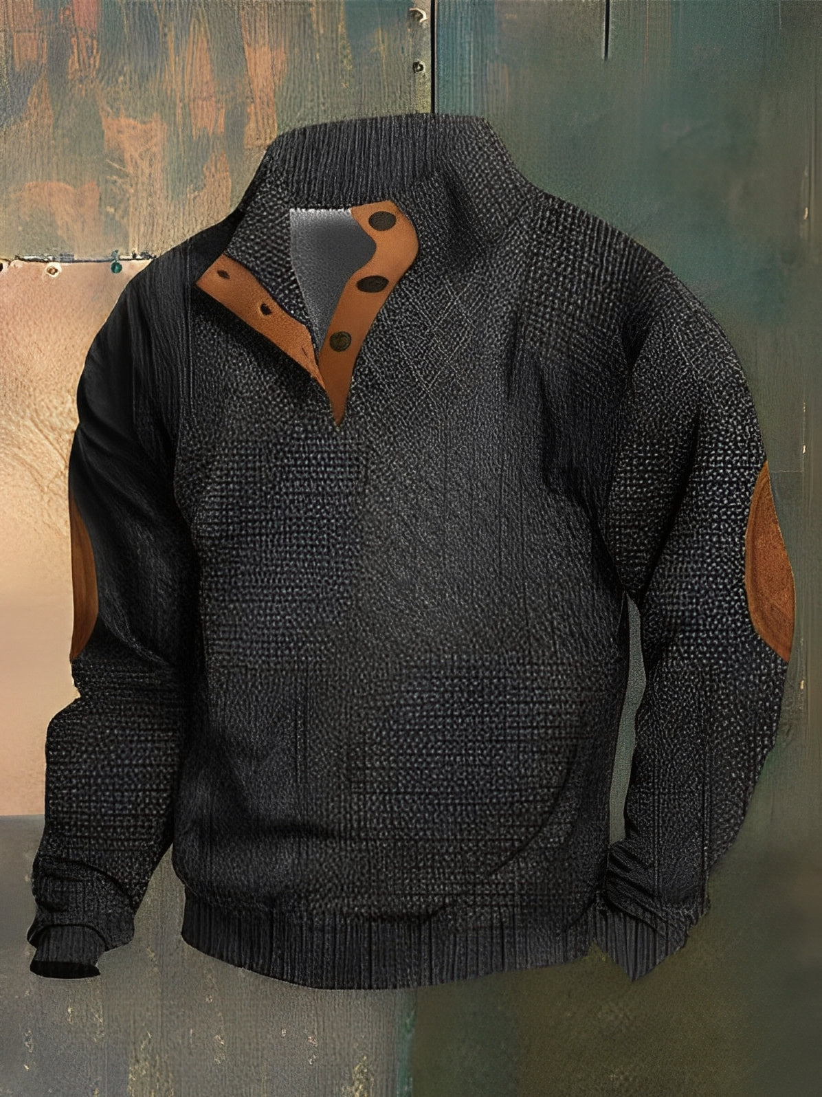 Hugh - Maglione retro a collo alto in cashmere per uomo