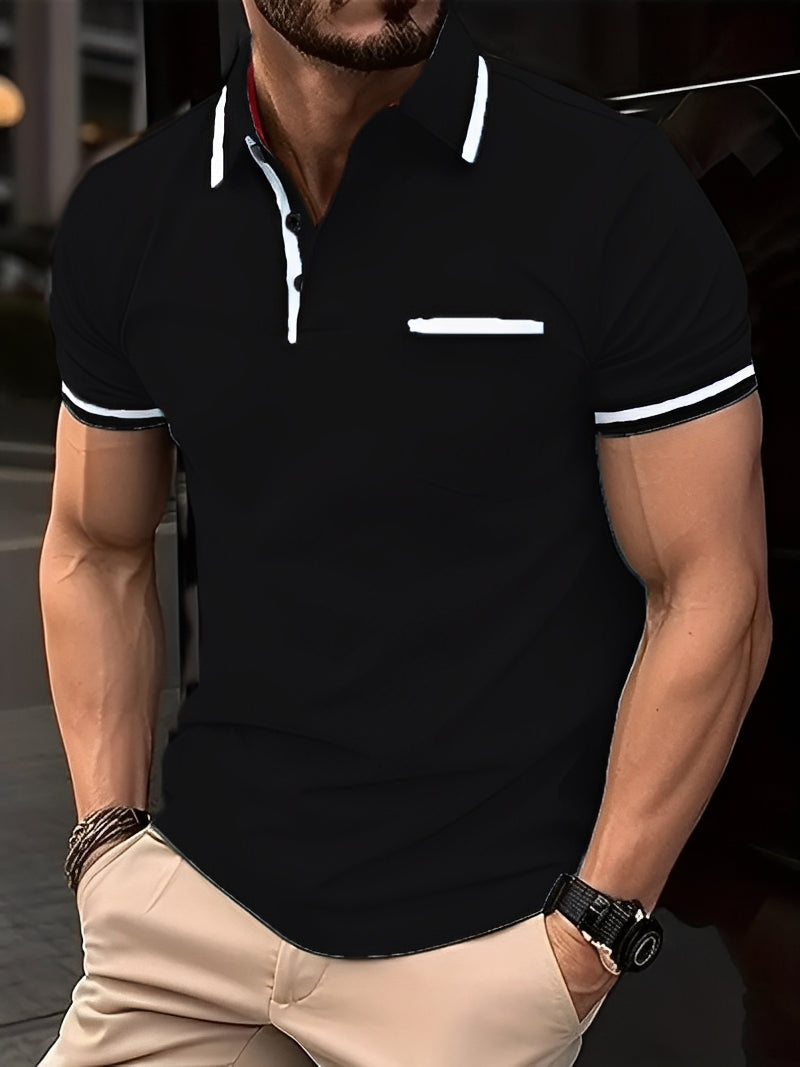 Garrick - Polo casual con tasca per uomini