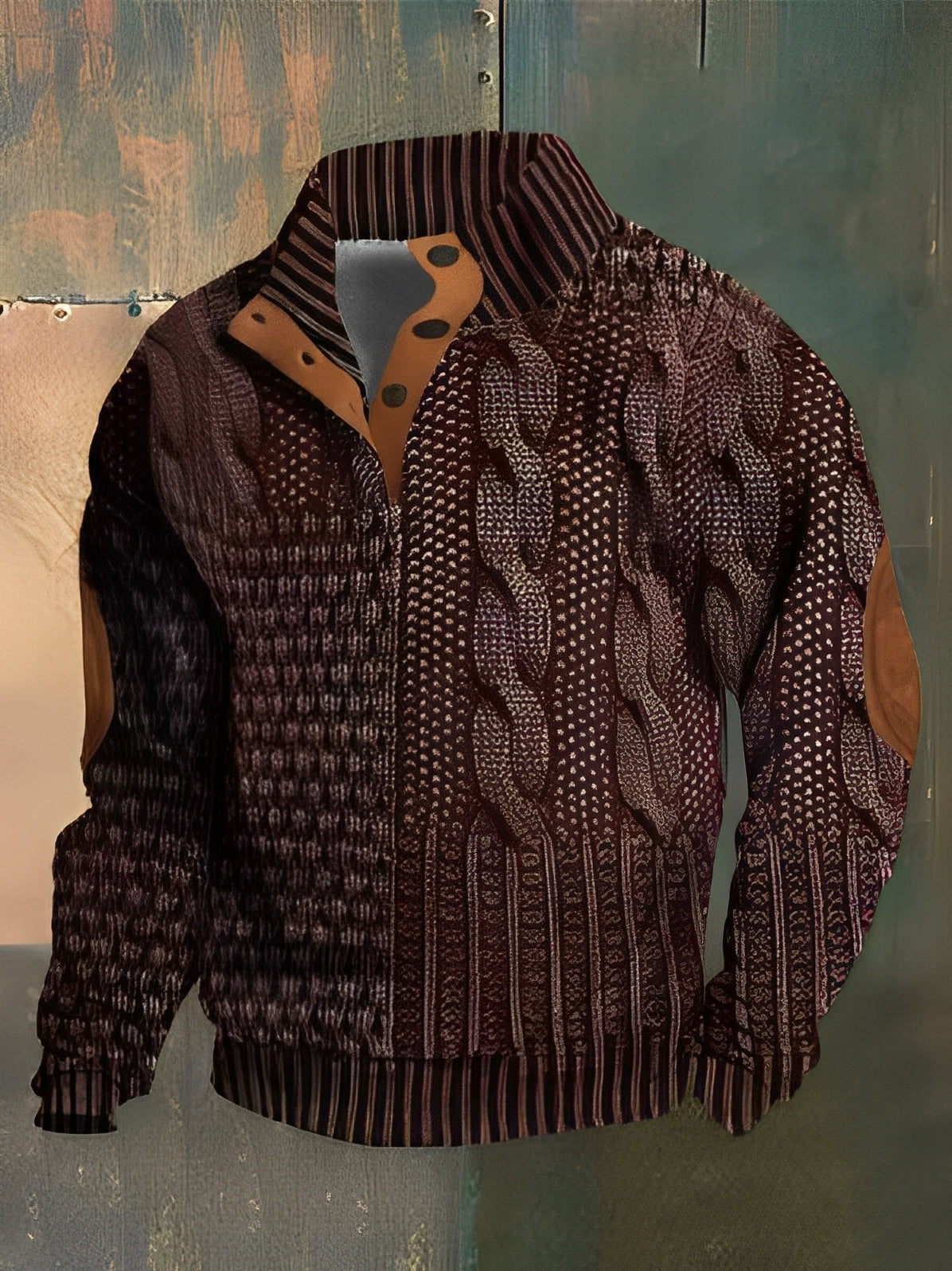Hugh - Maglione retro a collo alto in cashmere per uomo