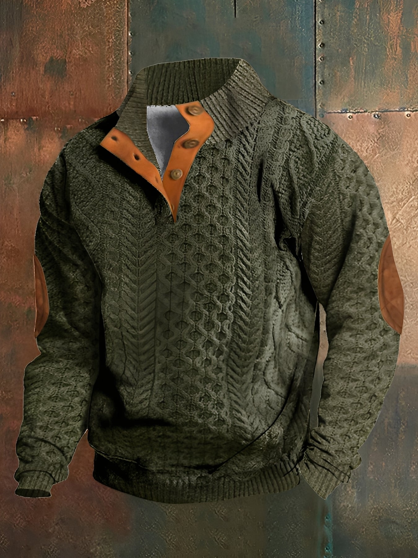 Hugh - Maglione retro a collo alto in cashmere per uomo