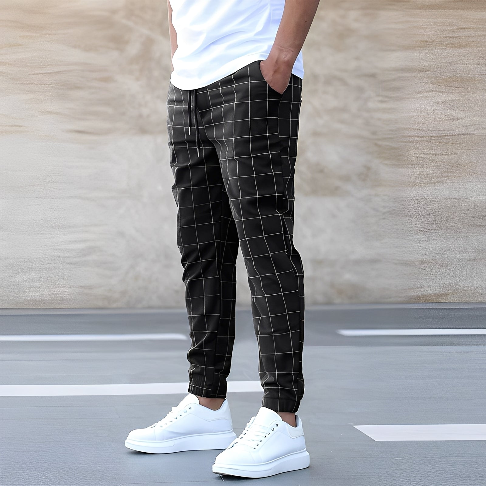 Raynard - Pantaloni casual a quadri per uomini