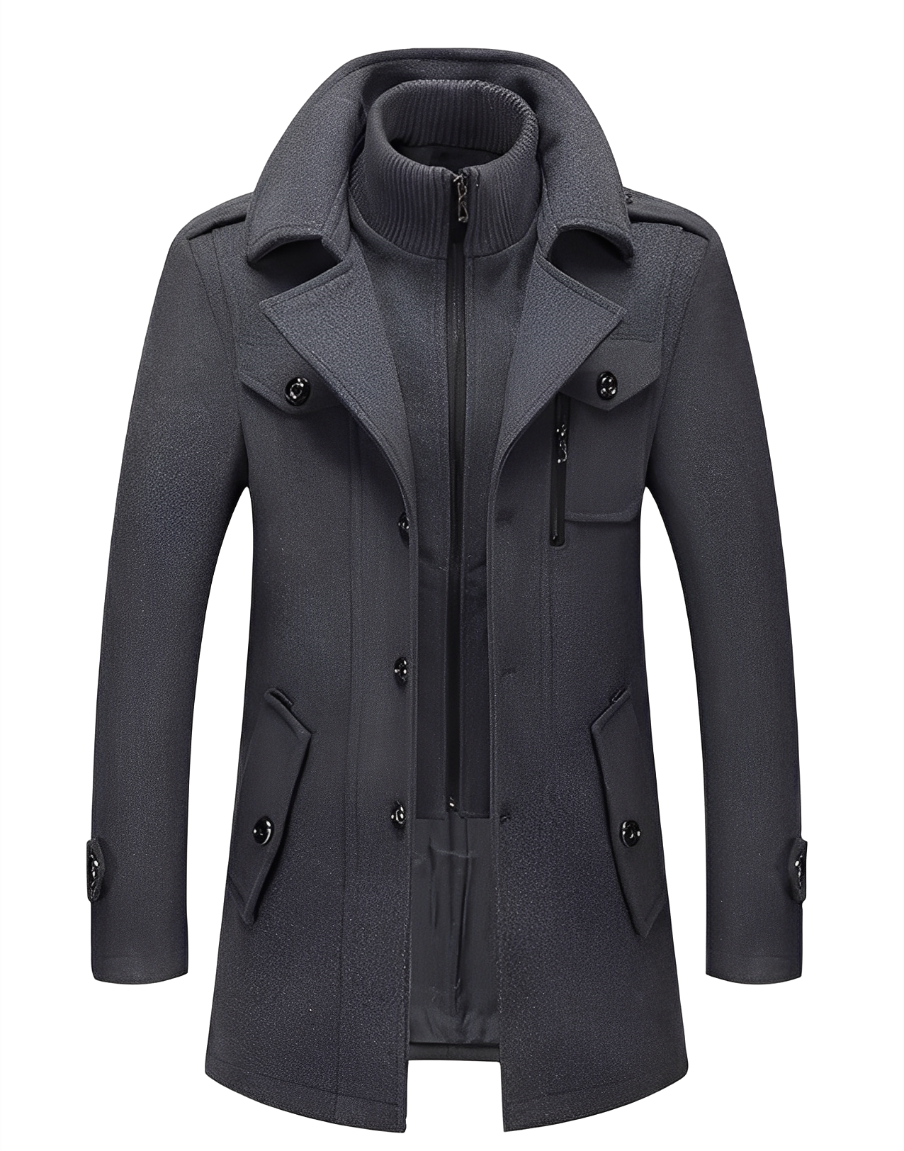 Gareth - Elegante trenchcoat a doppio strato per uomini