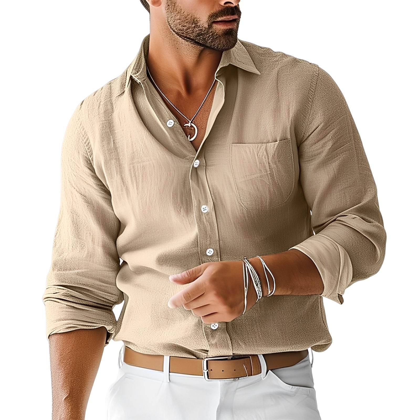 Emile - Classico, semplice camicia di lino per uomo