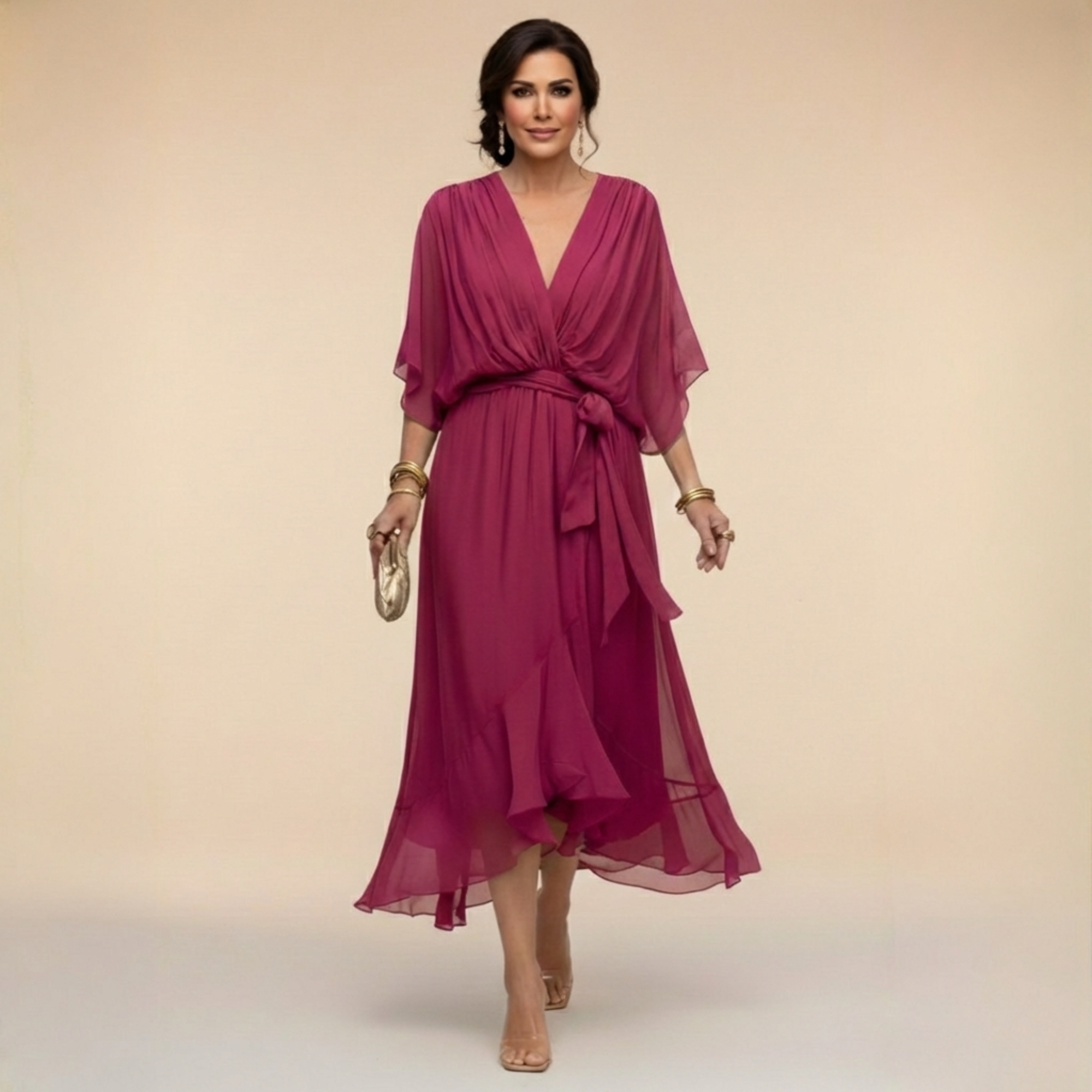 Serena™ | Abito fluido con scollo a V dall’eleganza eterea