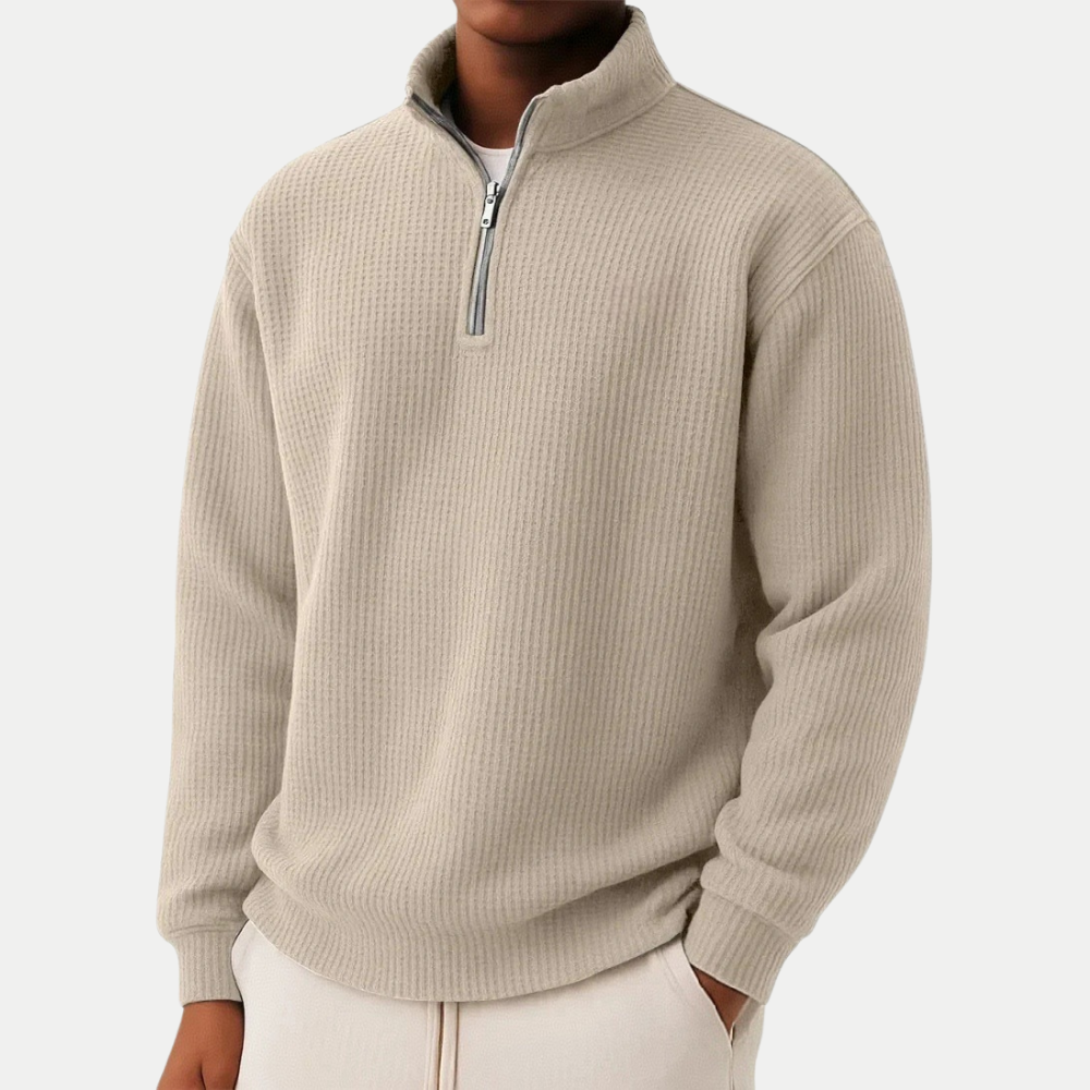SILVORO | Maglione a Maglia Senza Tempo con Mezzo Zip