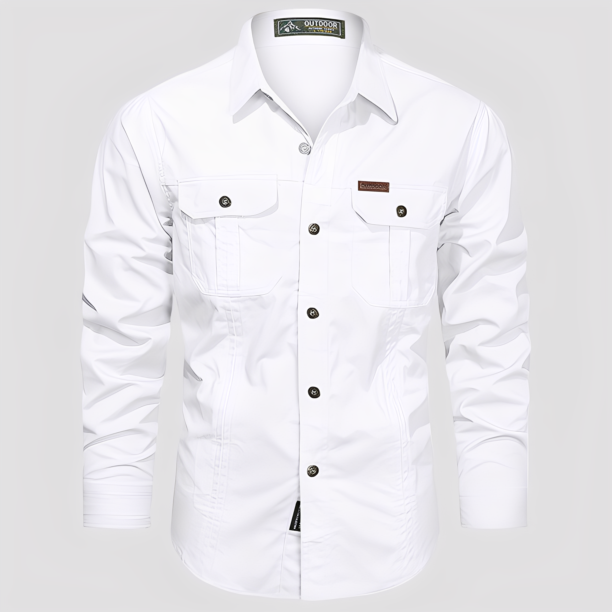 Ranulph - Camicia Cargo a Maniche Lunghe Casual per Uomo