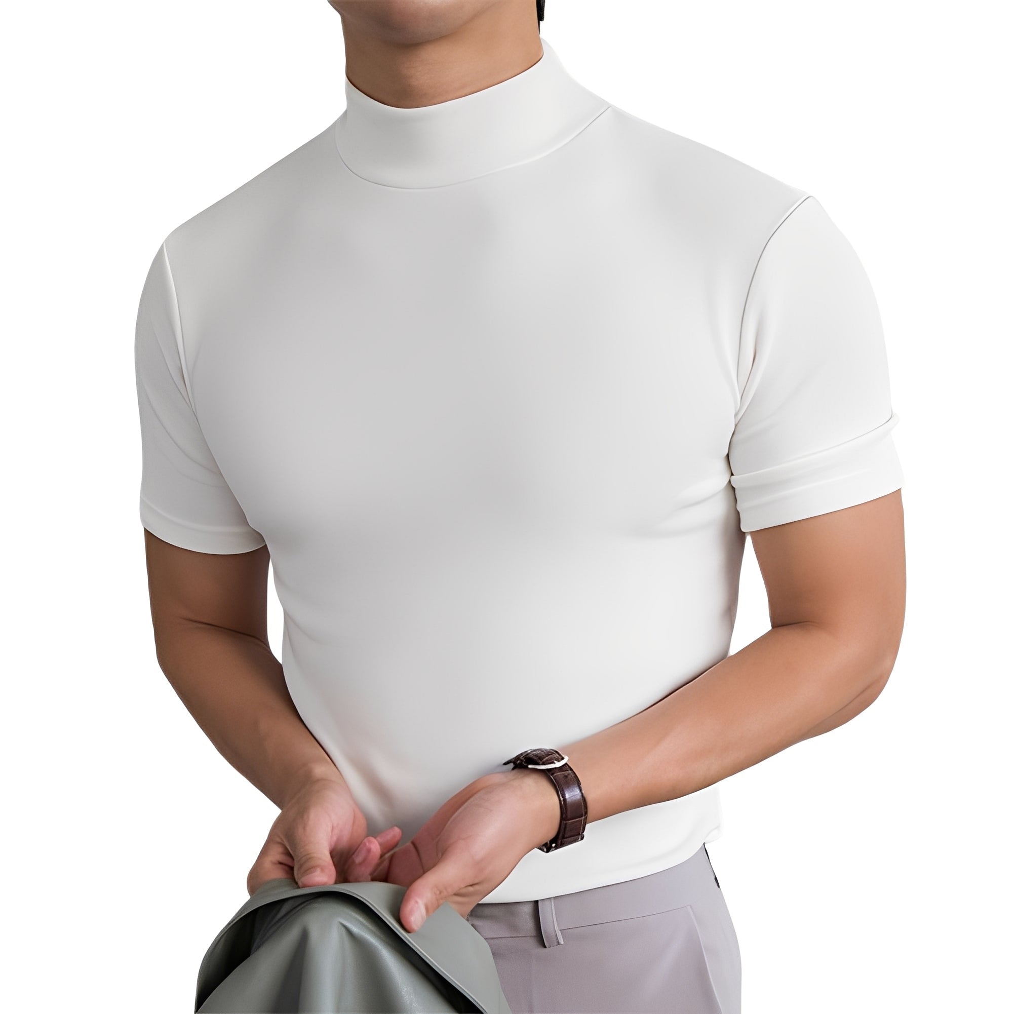 Terence - Camicia casual slim fit con collo alto per uomo