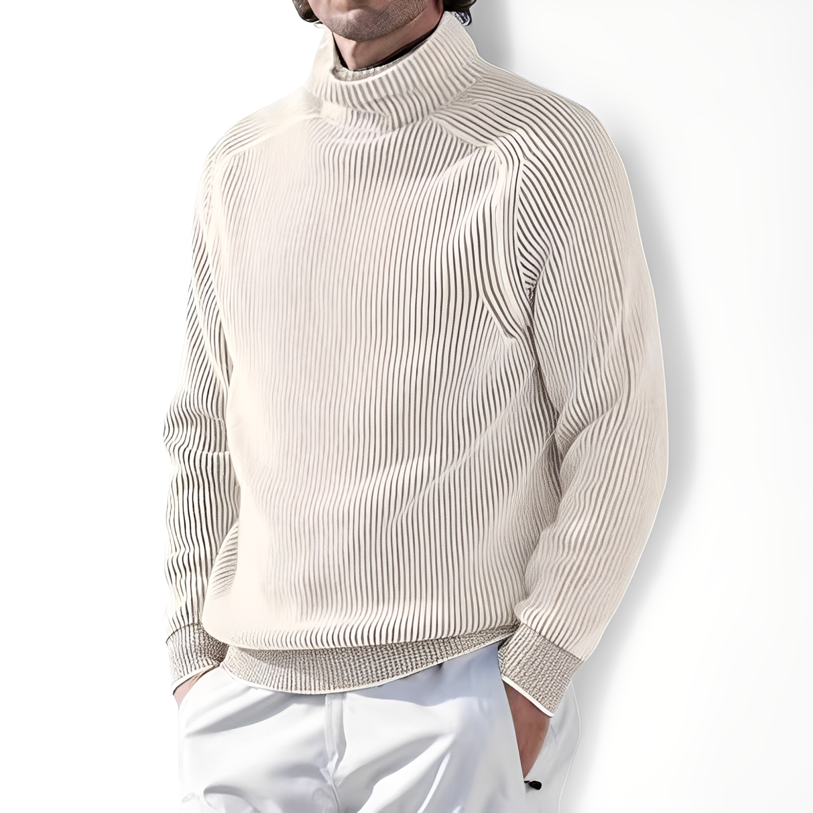 Jarrett - Maglione in cashmere casual con collo alto per uomo