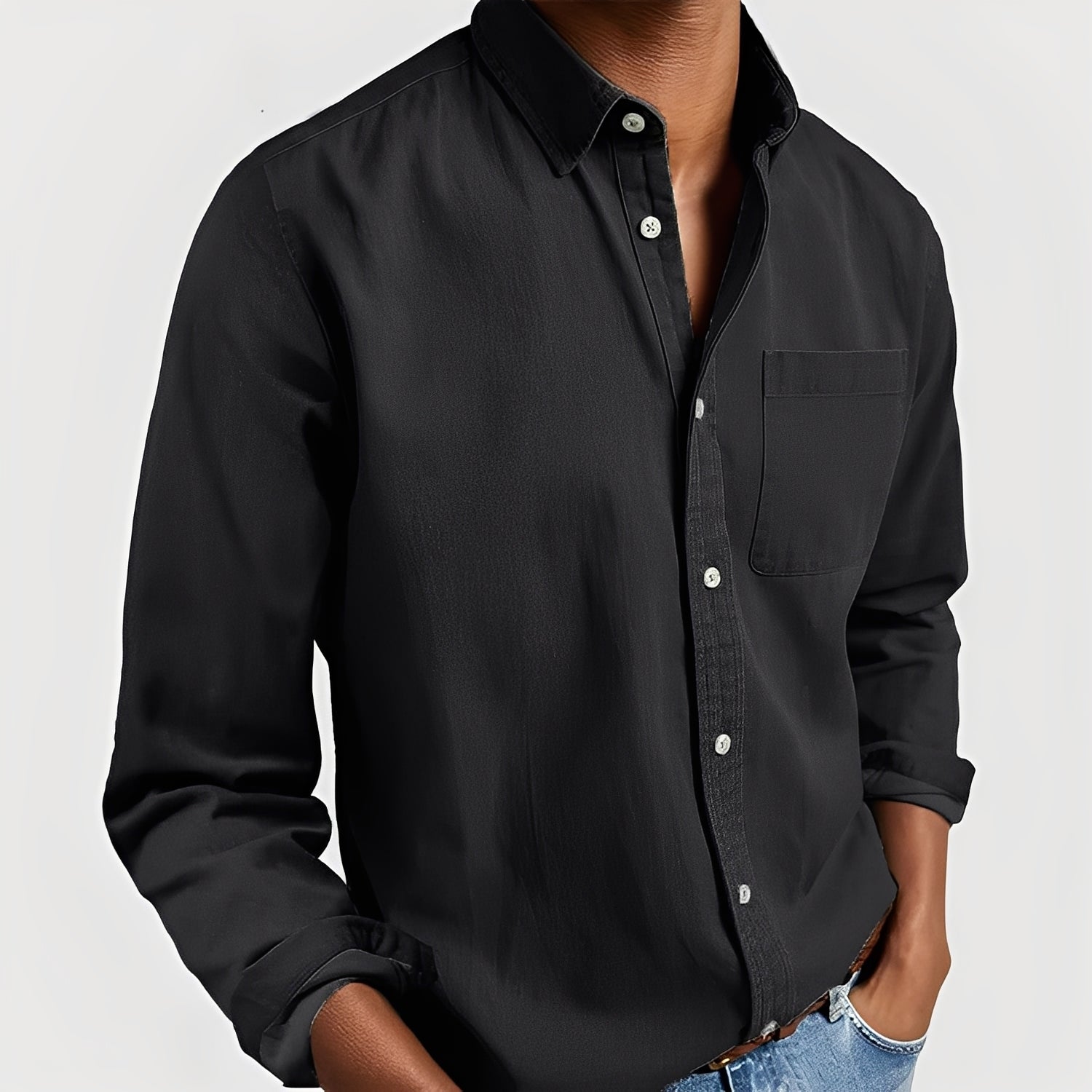 Tanner - Camicia casual con tasca per uomo