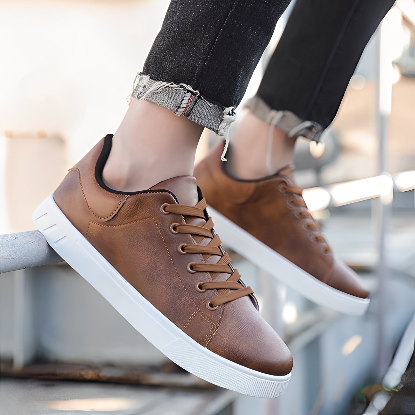 Jerome - Moderni piatti scarpe in pelle per uomini