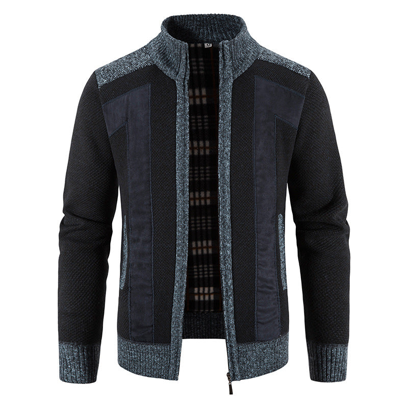 Domenic - Giacca in pelliccia casual con zip per uomini