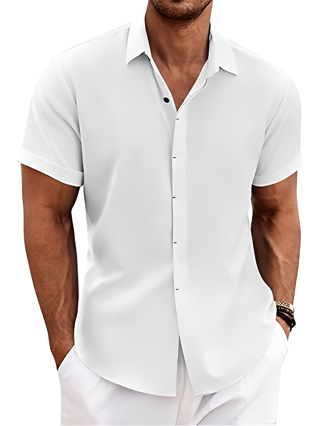 Caelum - Semplice, casual camicia a maniche corte per uomo
