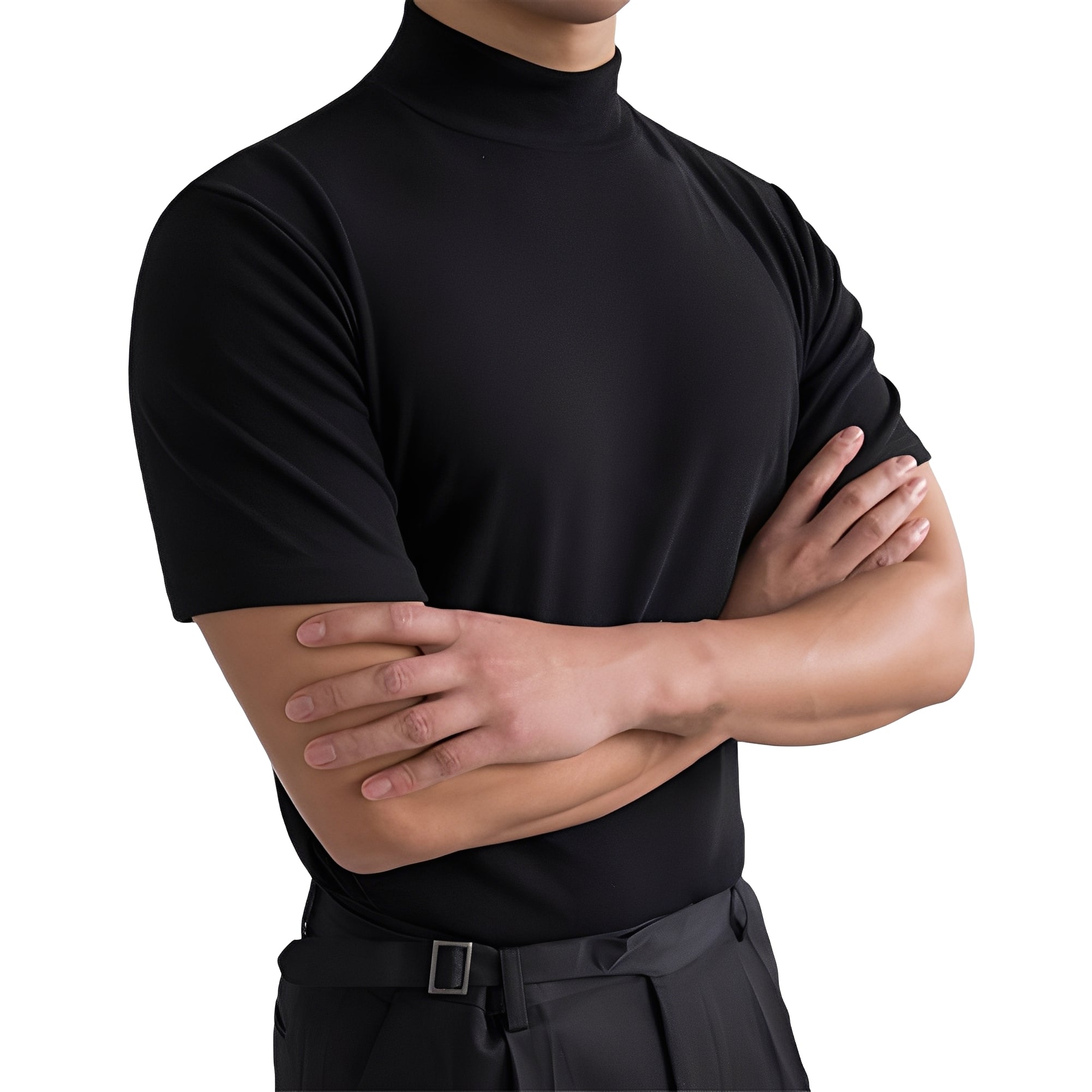 Terence - Camicia casual slim fit con collo alto per uomo