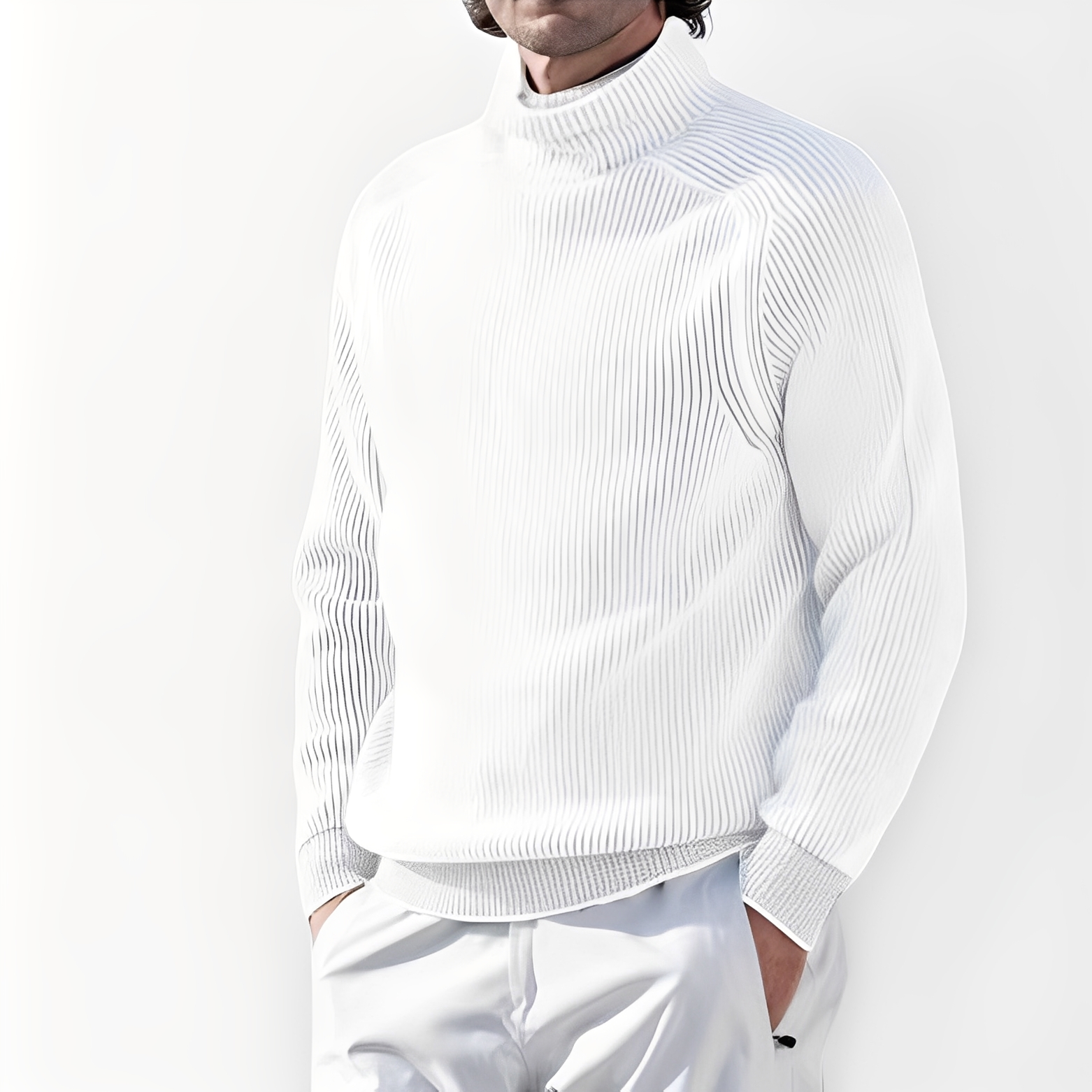 Jarrett - Maglione in cashmere casual con collo alto per uomo