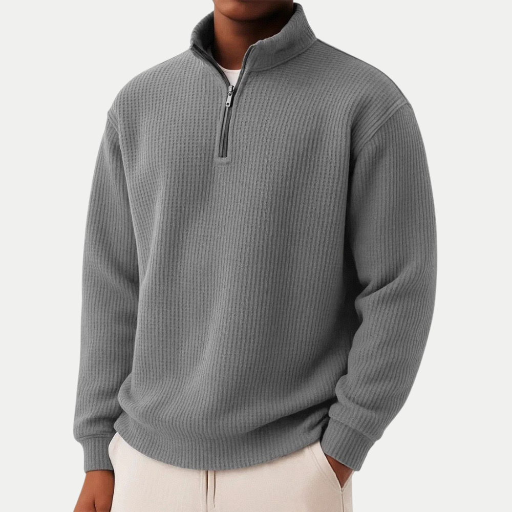 SILVORO | Maglione a Maglia Senza Tempo con Mezzo Zip
