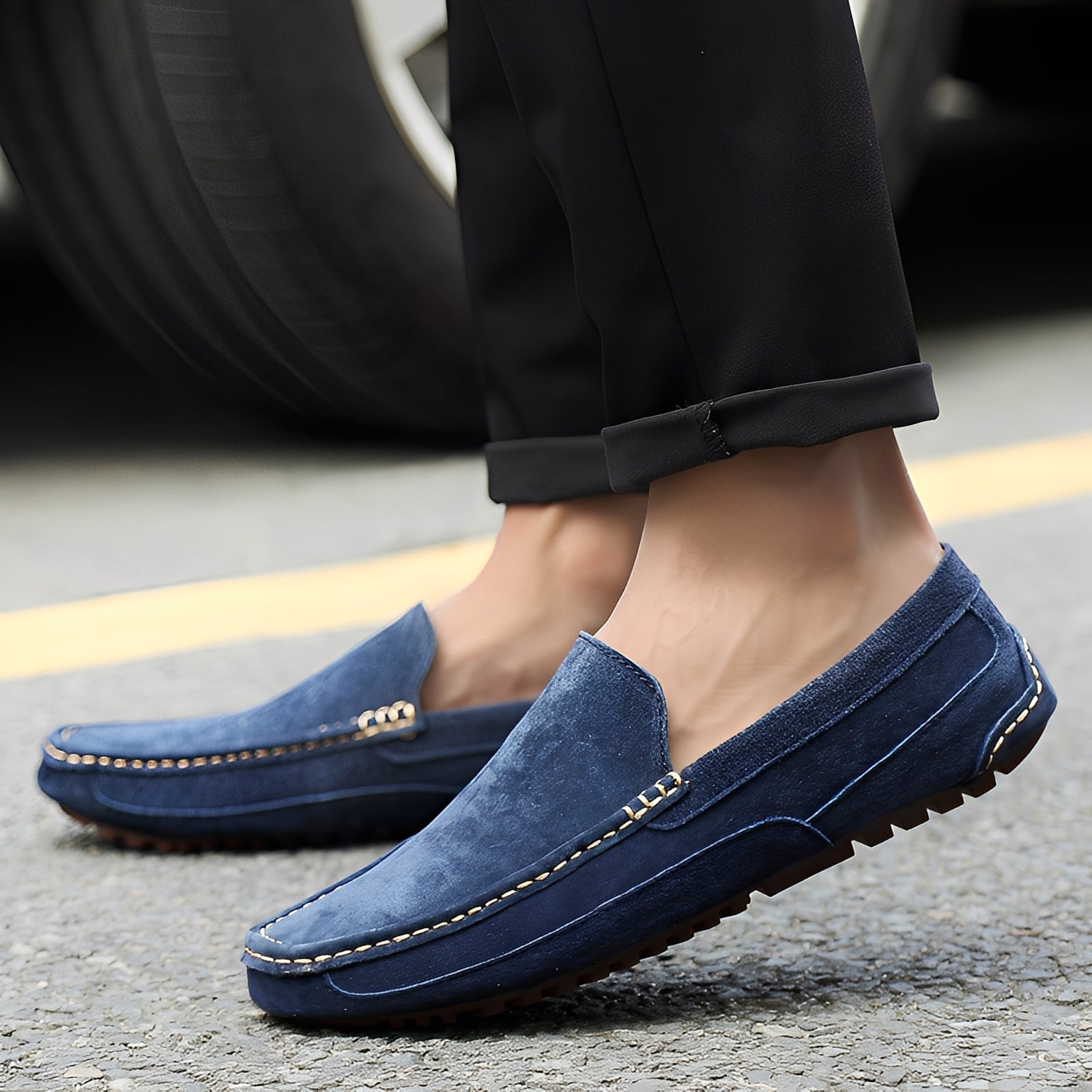 Cameron - Eleganti mocassini in camoscio casual per uomini