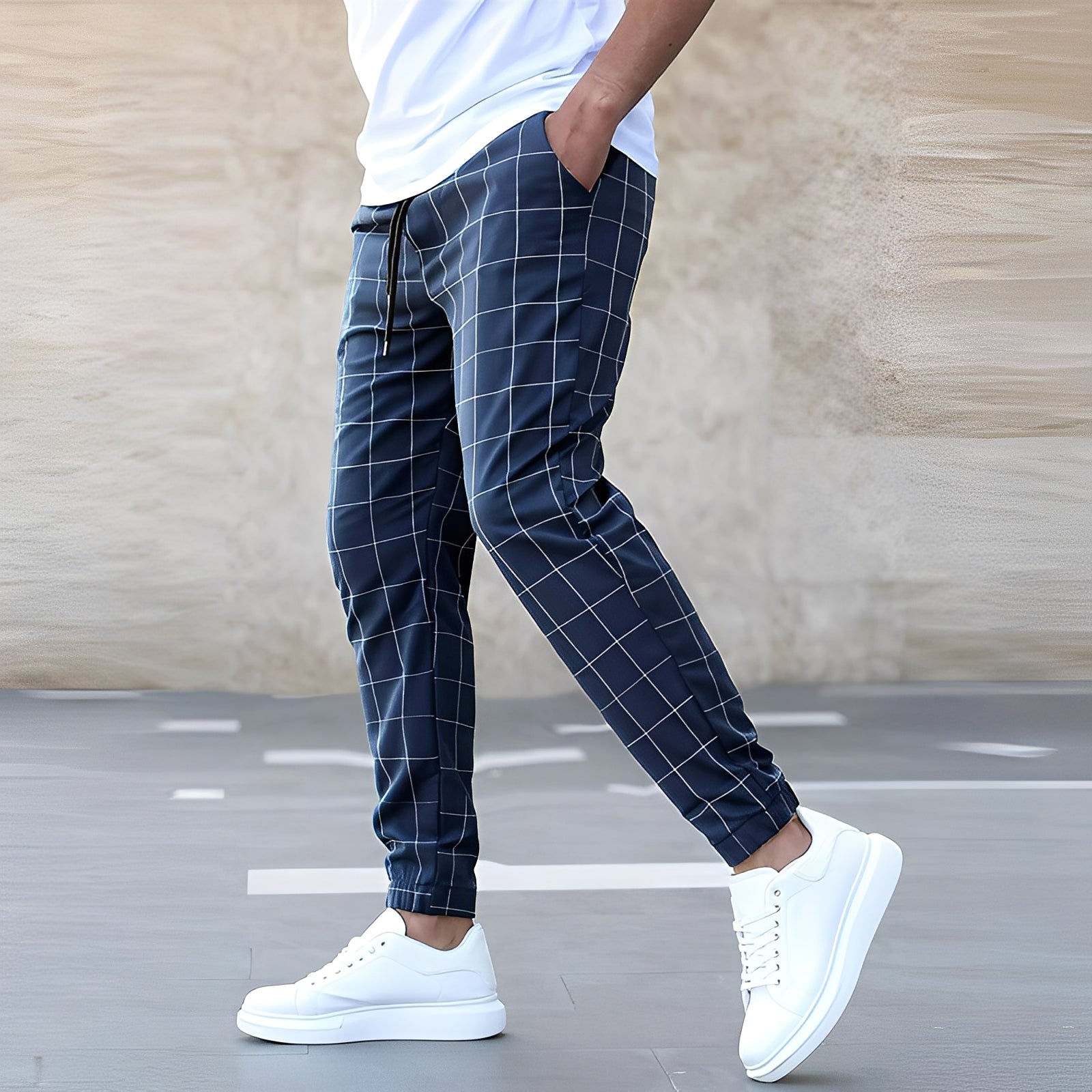 Raynard - Pantaloni casual a quadri per uomini