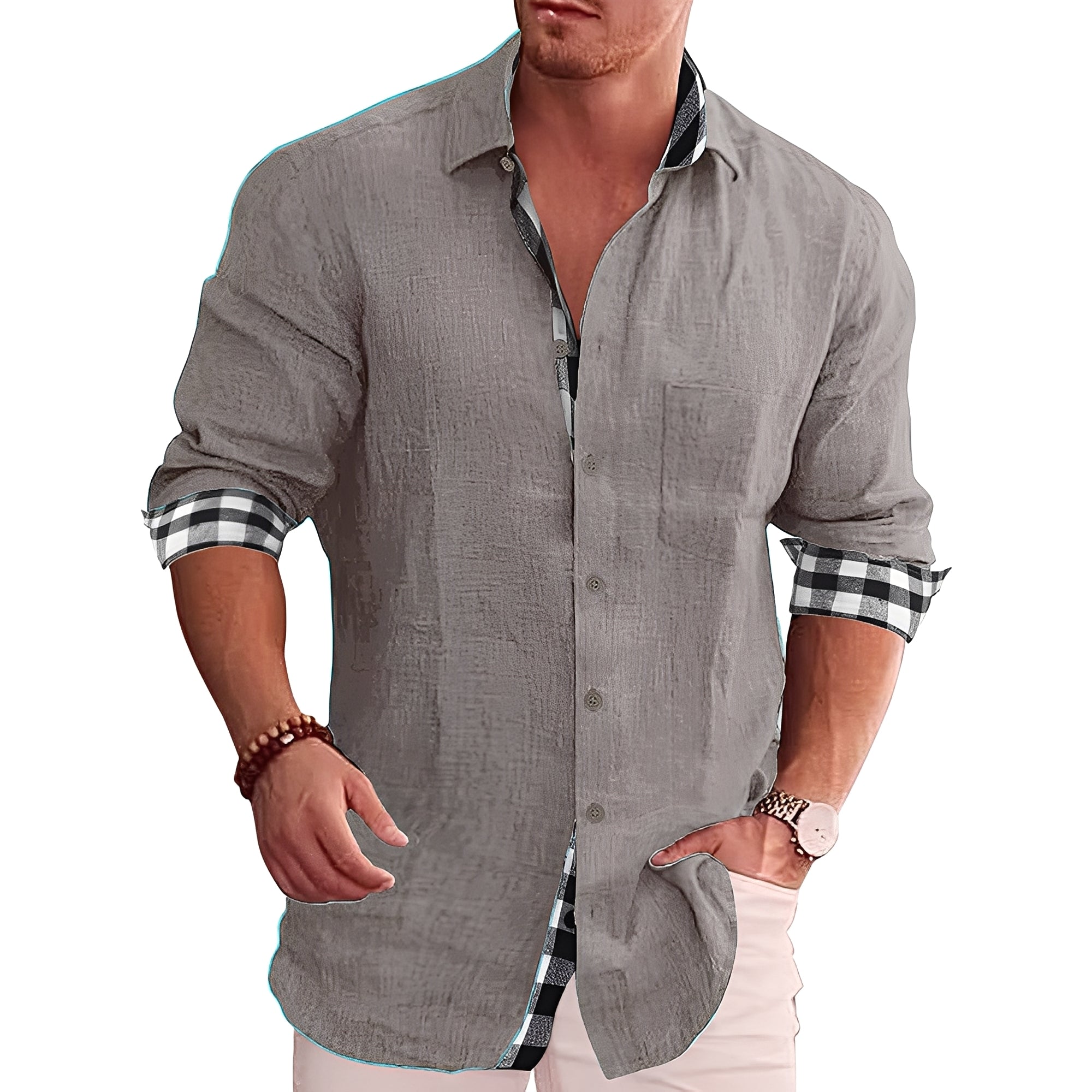 Ronald - Camicia casual a quadri per uomo